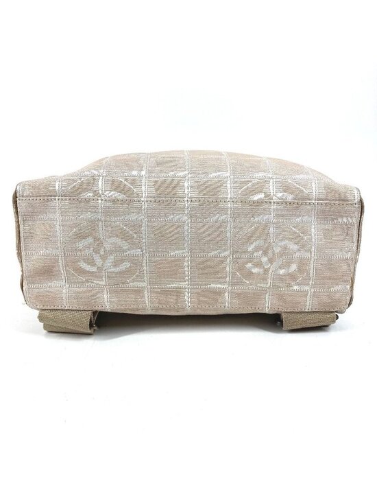 Chanel Backpack CC Logo Nylon Leather Beige main image 5